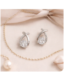 S925．優雅交叉閃鑽耳環