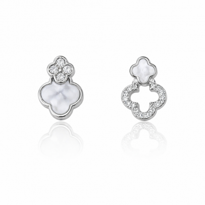 Elegant Asymmetric Clover Earrings