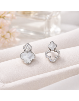 Elegant Asymmetric Clover Earrings