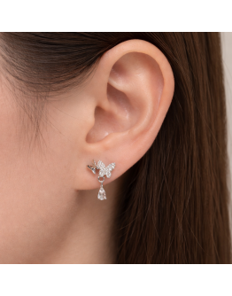 Butterfly Stud Drop Earrings