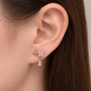 Rose Gold Butterfly Stud Drop Earrings