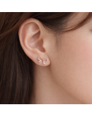 韓系蝴蝶結珍珠雙戴耳釘組