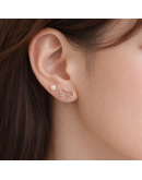 韓系蝴蝶結珍珠雙戴耳釘組