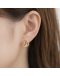 金色心鑽純銀耳環