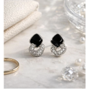Noir Link Stud Earrings
