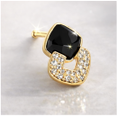 Noir Link Crystal Studs