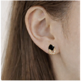 Noir Link Crystal Studs