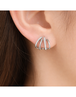 Luminous Curve Stud Earrings