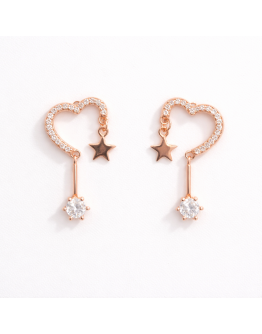 Heart Star Drop Earrings