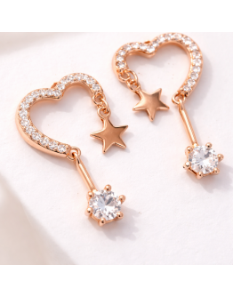 Heart Star Drop Earrings