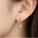 Heart Star Drop Earrings