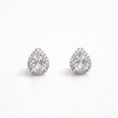 Petite Teardrop Crystal Stud Earrings