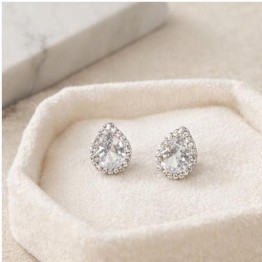 Petite Teardrop Crystal Stud Earrings
