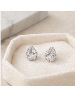 Petite Teardrop Crystal Stud Earrings