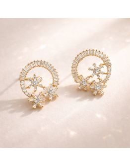 Elegant Crystal Flower Earrings