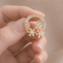 Elegant Crystal Flower Earrings