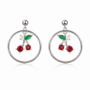 Sweet Cherry Hoop Earrings