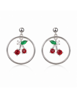 Sweet Cherry Hoop Earrings