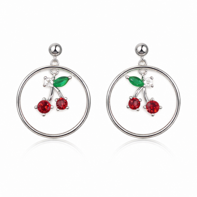 Sweet Cherry Hoop Earrings