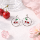 Sweet Cherry Hoop Earrings