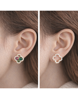 2-Way Convertible Clover Pearl Earrings
