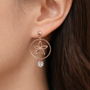 Crystal Flower Hoop Earrings