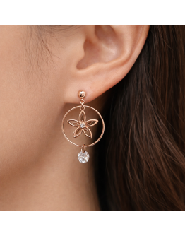 Crystal Flower Hoop Earrings