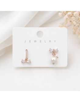 Delicate Bow Pearl Drop Earrings