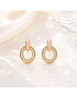 Blush Crystal Hoop Earrings
