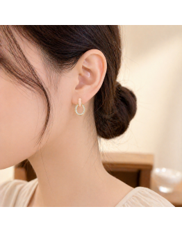 Blush Crystal Hoop Earrings